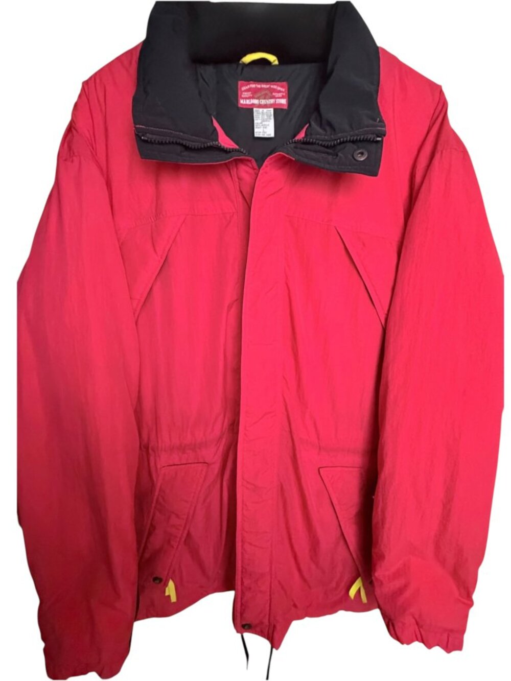Marlboro Country Store Down Jacket Men's L Red Black Hooded Insulated